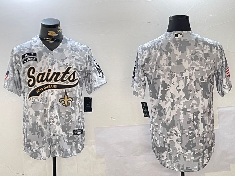 Men New Orleans Saints Blank Nike Arctic Camo 2024 Salute to Service Limited NFL Jersey style 3